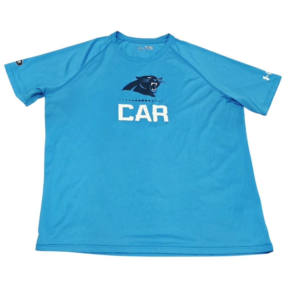 Under Armour Carolina Panthers NFL Combine Blue T-shirt Mens XL Loose HeatGear
